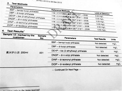 茅台酒所含塑化剂到底有没有超标？